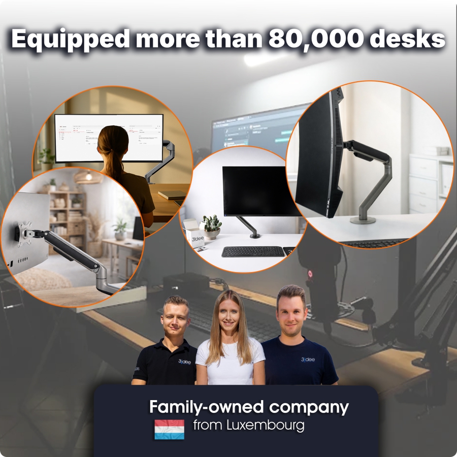 3IDEE Flexi-Lite Single Monitorarm - 1 Monitor - [13-32" / fino a 9kg] - regolazione dell